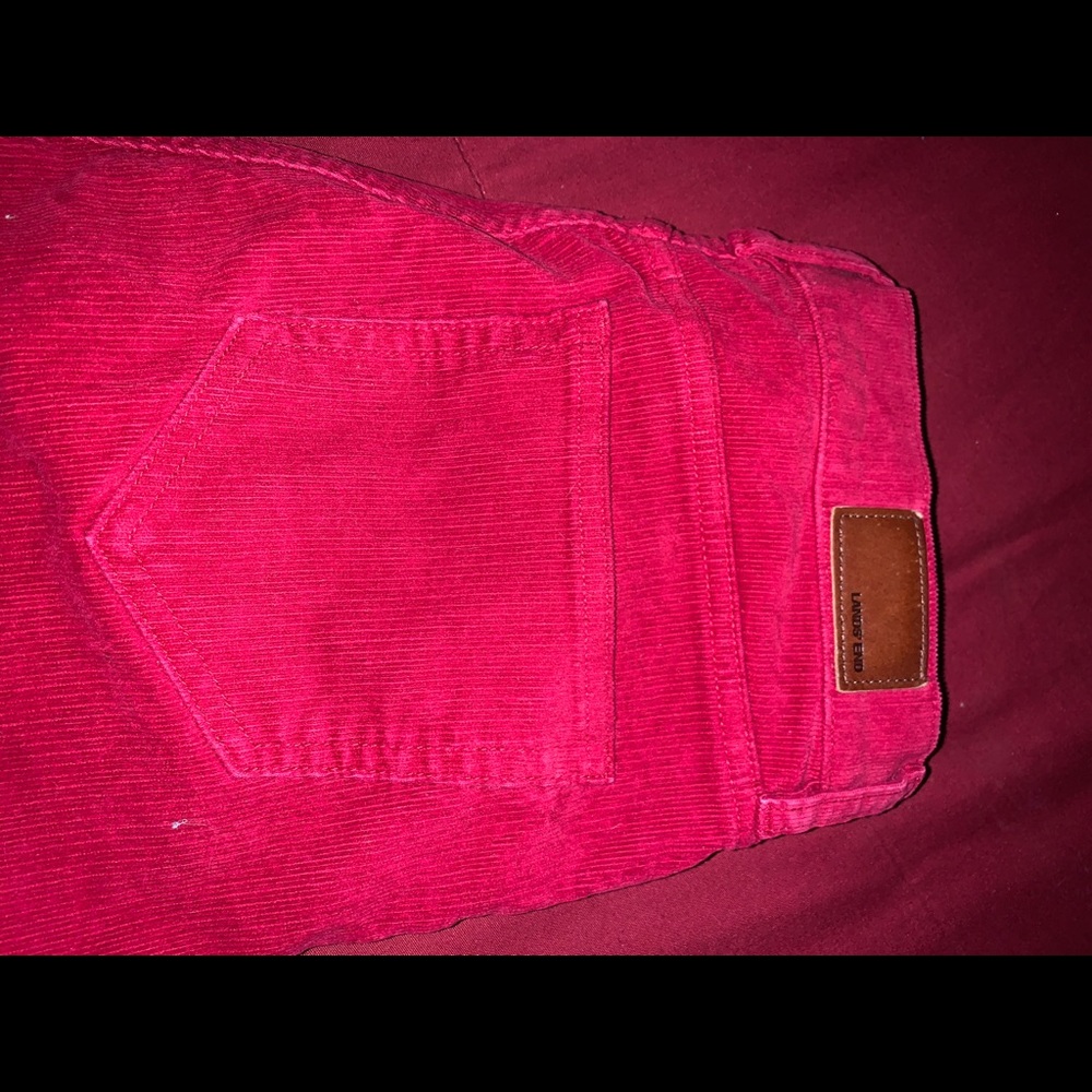 Red corduroy Lands End jeans. Size 10